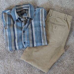 Gibson Button Down Shirt and Old Navy Tan Chinos